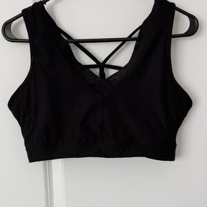 Avita Black Crisscross Sports Bra